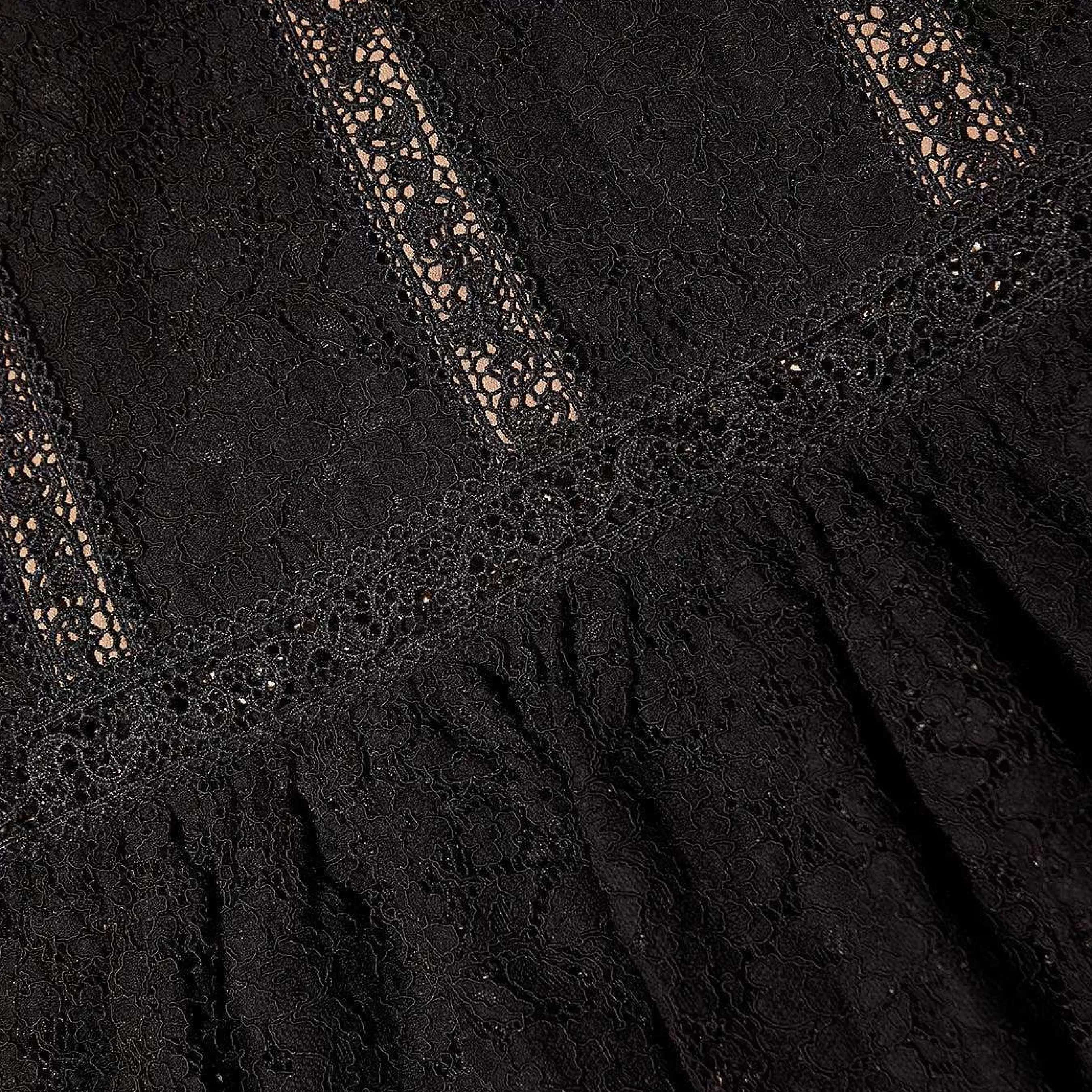 Self-portrait Kjoler>Sort Cord Lace Insert Midi-Kjole